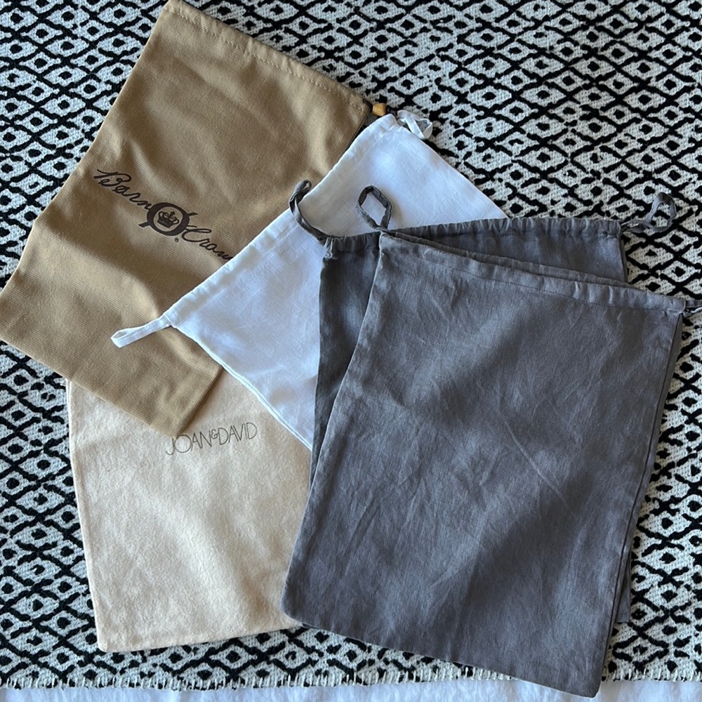 Shoe Storage or Travel Dust bags Linen and Other fabrics Set of 5
